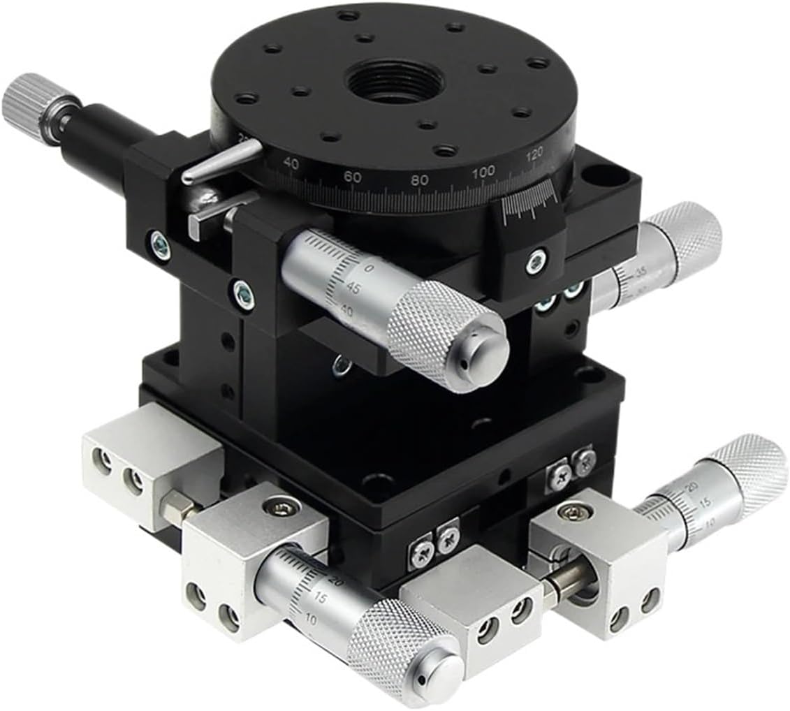ZEEGIIXYZR Axis Manual Mini Displacement Platform High Precision 40/60mm Micrometer Linear Stage XY/Z/R Axis(LGTP40-L)