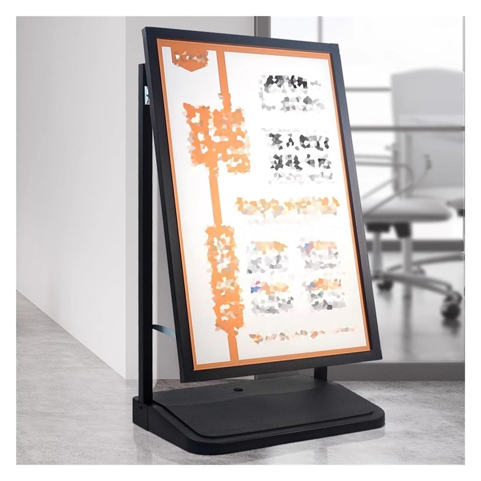 Letrero publicitario Tipo Valla, Soporte Ajustable para acera, Soporte de pie de aleación de Aluminio Resistente al Viento para Carteles, Letrero Resistente pa,Black-63.5x40x114.5cm