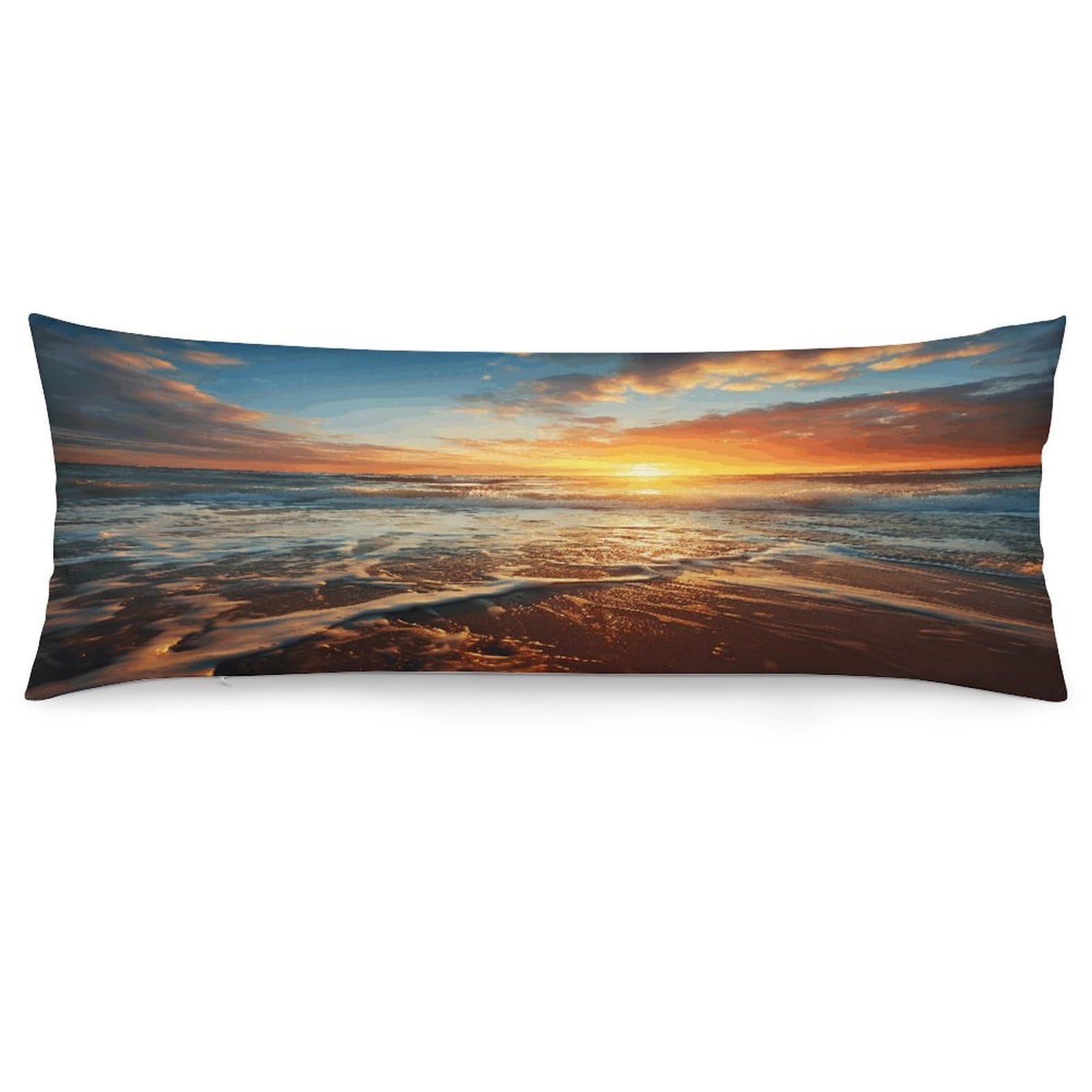 Ocean Sunrise Throw Pillow Cover Soft Lumbar Pillow Covers with Zipper Breathable Rectangular Cushion Case Polyester Pillow Case Decorative Body Pillow Cover for Couch Bed
