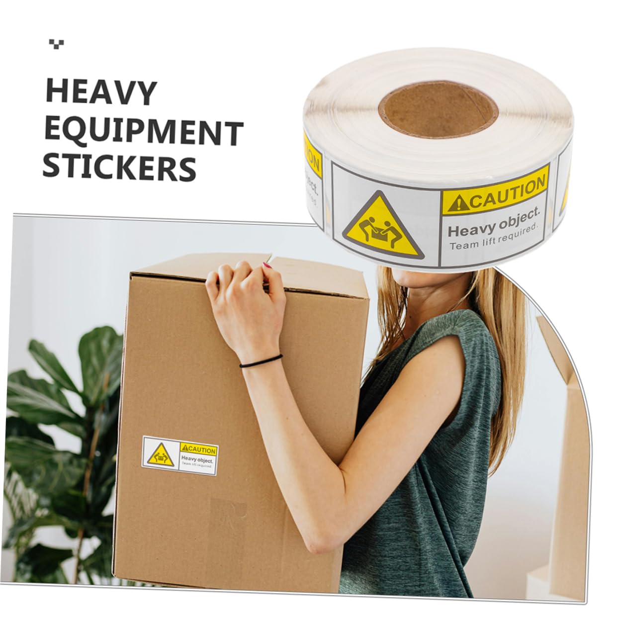 Mobestech 4rouleaux Autocollants Avertissement Poids Lourd Étiquettes Adhésives Pour Expédition Et Manutention De Colis Lourds De Stickers Pour Transport Sécurisé
