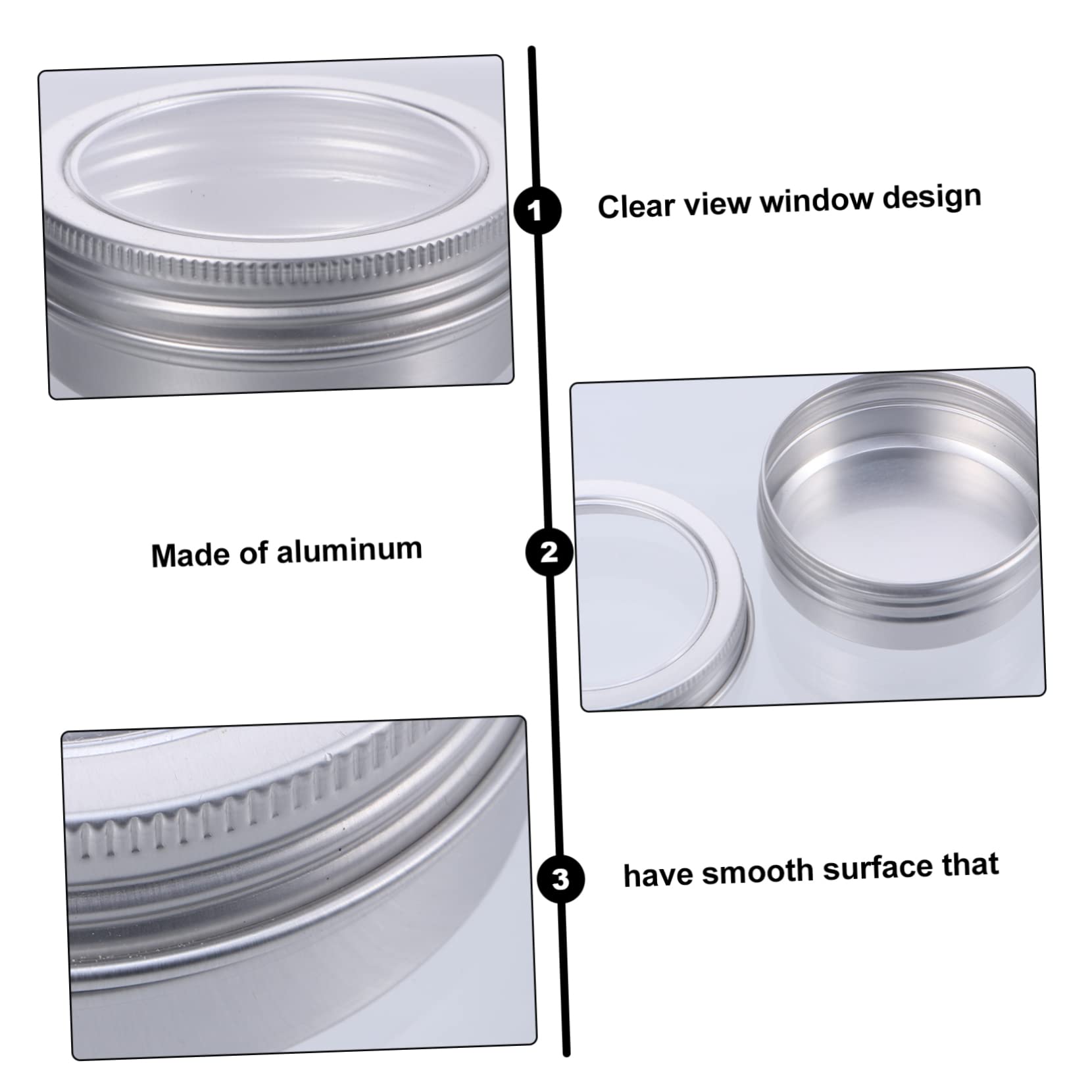 Angoily 3 Set Barattoli Vuoti Alluminio Finestra Trasparente Da Contenitori Rotondi Per Cosmetici E Progetti Fai Da Te Per E Piccoli 12 Pezzi*3