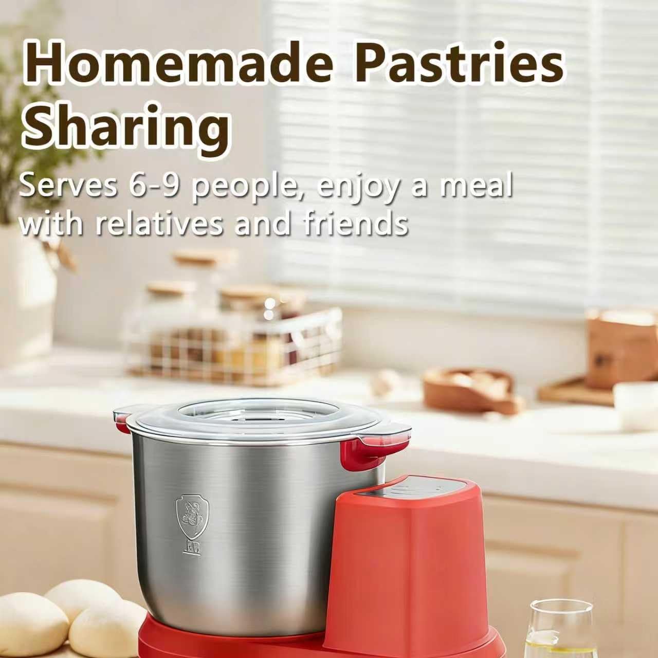 Impastatrice Planetaria Da 12 Litri, Impastatrice Cucina Da 200 W, Impastatrice Elettrica, Con Funzione Fermentazione E Timer Intelligente, Design Diviso, Impasto Rapido In 15 Minuti
