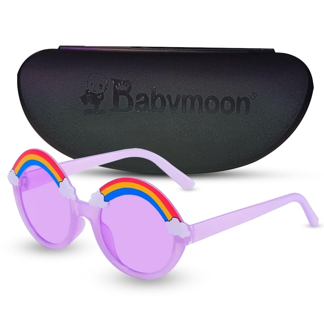 BabyMoon Kids Unicorn Shaped Summer Sunglasses Goggles For Baby Girls & Boys | 2-8 Y | Purple