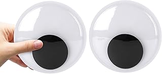 Axlksia 6 Inches Large Googly Eyes Self Adhesive, 2 Pcs Novelty Wiggle Giant Googly Eyes, Black White Big Googly Eyes for ...