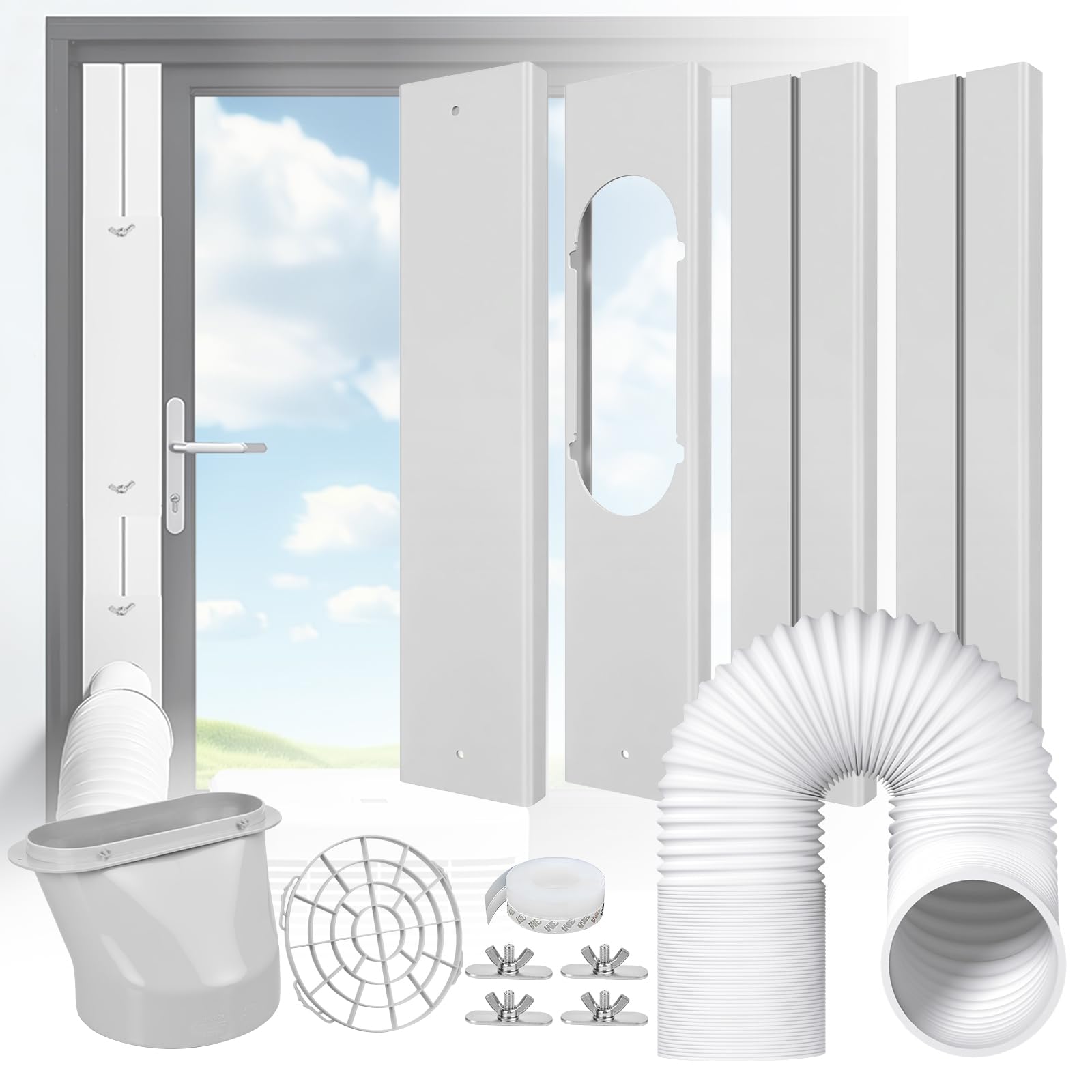 Photo 1 of cocobeen Portable Air Conditioner Window Kit - Adjustable Universal Window Seal AC Vent Kit with 5.9” Exhaust Hose for Sliding Vertical/Horizontal Windows