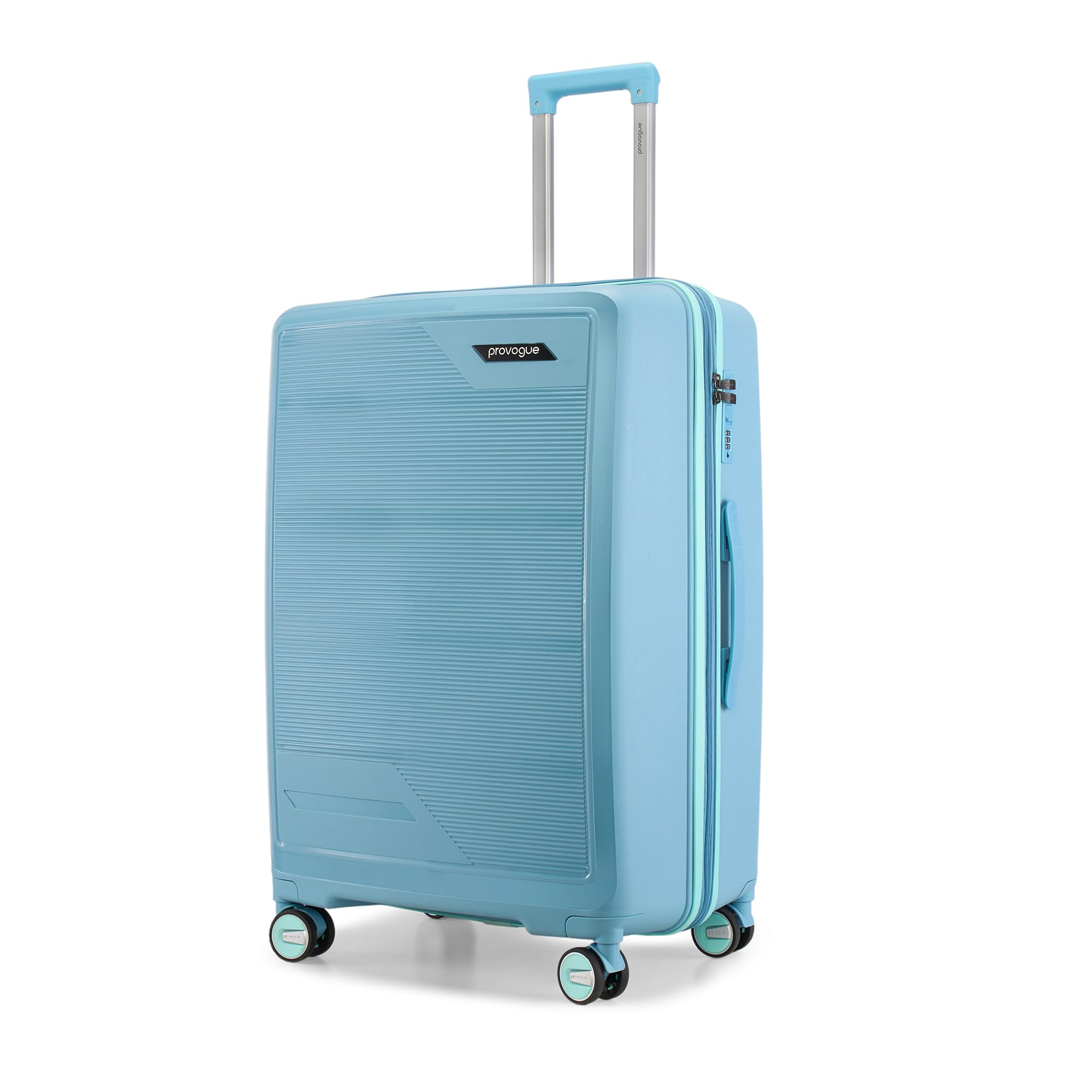 Spectrum Hard-Sided PP 65 Cm Trolley Bags for Travel Medium Size | Expandable Luggage Suitcase with 8 Wheels | Combination Lock | 5 Year Warranty (Frost Fade Blue)-image-12