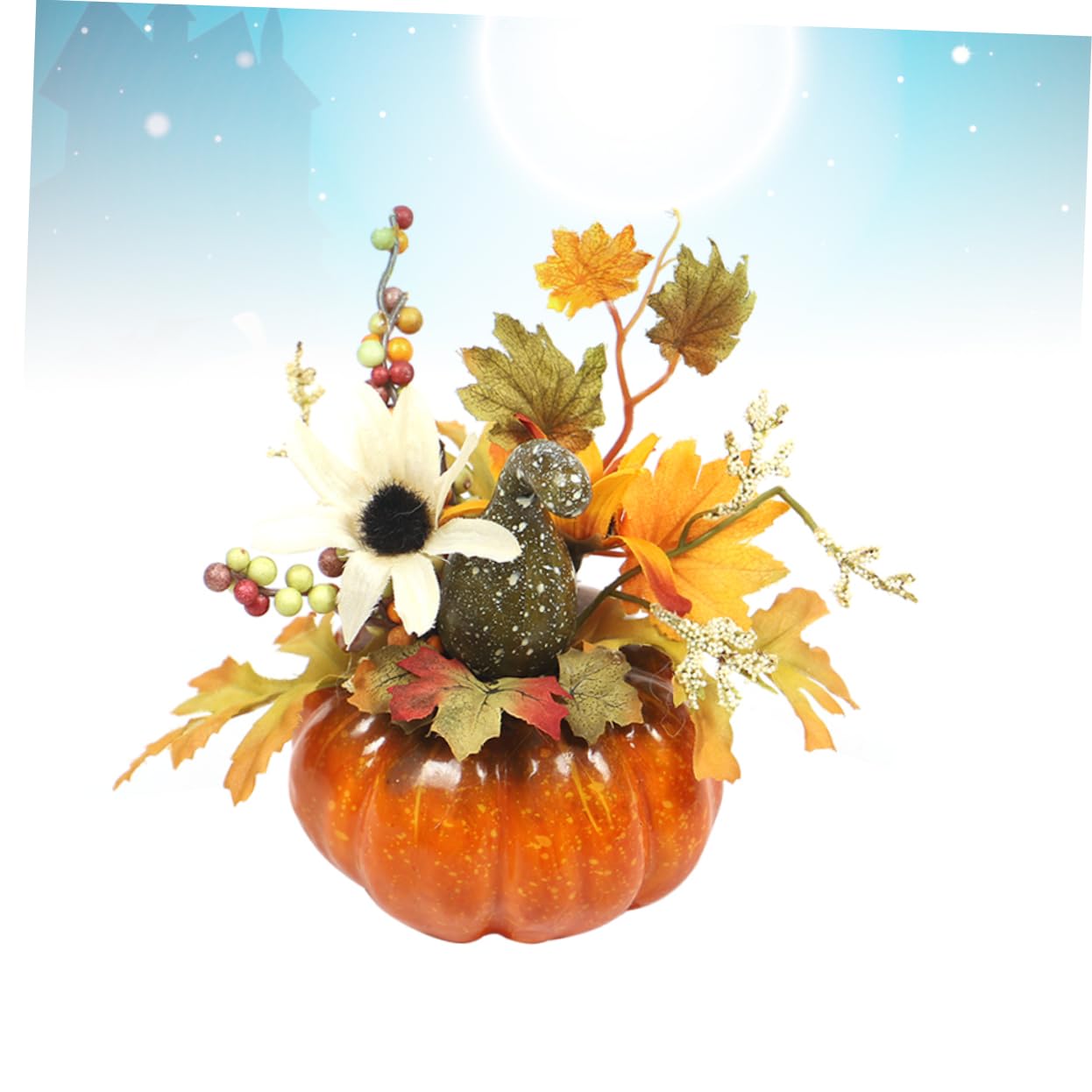 OUNONA 5 STK künstliche Pflanzen im freien Thanksgiving-Tische Mittelstücke Halloween Dekoration Halloween-Dekoration Wohnkultur Pflanzendekor Kürbis-Ahornblatt- Kürbisse