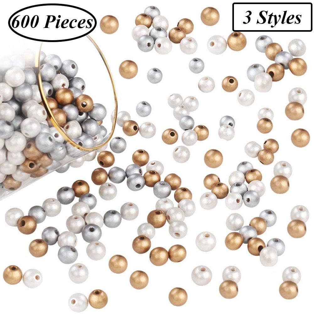 600 Stück Natürliche Holzperlen – 8 Mm Durchmesser, 2 Mm Loch, Mischung Natur & Kaffeefarben, Für DIY-Schmuck & Basteln