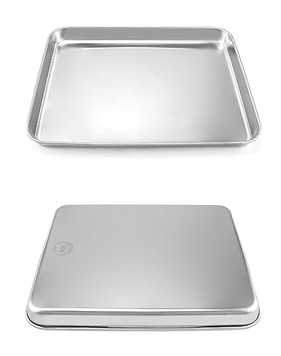 Miniatura 23 de QWORK Bandeja quirúrgica de acero inoxidable, para instrumentos médicos, tatuaje, suministros quirúrgicos, 15 3/4 "x 11-13/16" × 15/16", bandeja 1