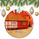 Suède Ystad Noël Arbre De Noël Ornement Décoration De Mariage Pendentif Suspendu Décor Ville Voyage Souvenir Collection