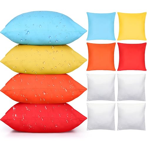 Colingmill 4 Set Waterproof Colorful Outdoor Throw Pillow Covers with