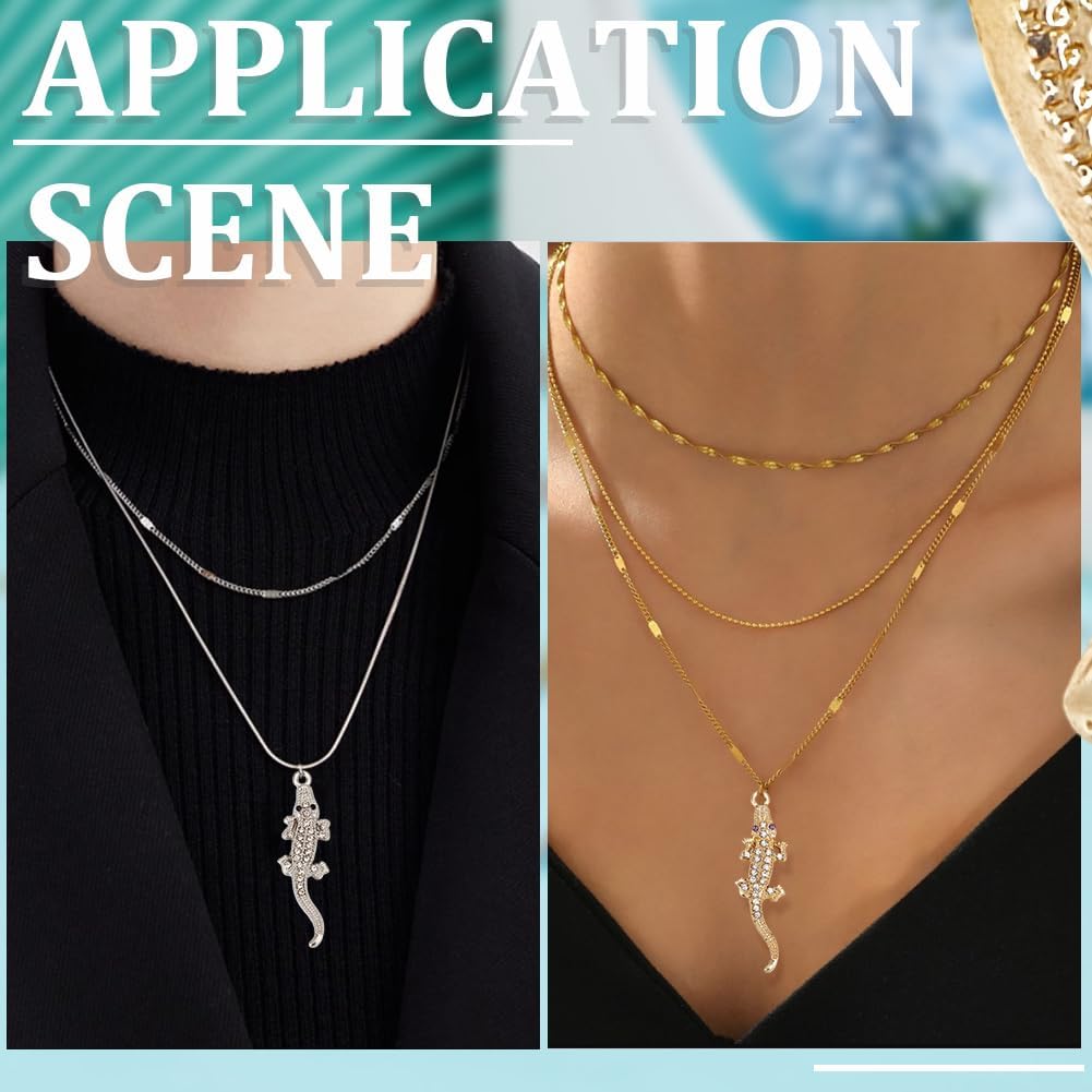 SUNNYCLUE 1 Box 20Pcs Crocodile Charm Alligator Charms Bulk Alloy Metal Rhinestone Gold Silver Animal Long Tail Gothic Charm for Jewelry Making Charms DIY Earrings Bangle Necklace Keychain Crafting - Image 4