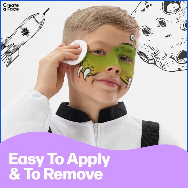 Face Painting Kit for Kids - 32 Stencils, 8 Water Based Face Paint Colors, 2 Brushes, 2 Glitter, 2 Sponges & 2 Applicators - Facepainting Video Tutorials & eBook - 100% Safe for Toddler, Teens & Adult