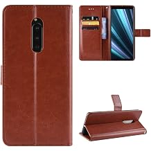 Case for Sony Xperia 1 Case Cover,Flip Leather Wallet Cover Case for Sony Xperia 1 8110 J8170 J9110 J9150 PF13 802SO SO-03L SOV40 / Xperia XZ4 Case Brown