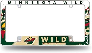 Rico Industries NHL Minnesota Wild Primary 12" x 6" Chrome All Over Automotive License Plate Frame for Car/Truck/SUV