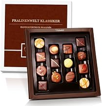Pralinenbote Genussmanufaktur - Pralinenwelt Classic with 14 Handmade Chocolatiers Chocolatiers, the Chocolate Gift - Ideal for Birthday, Customer Gift or Company Gift
