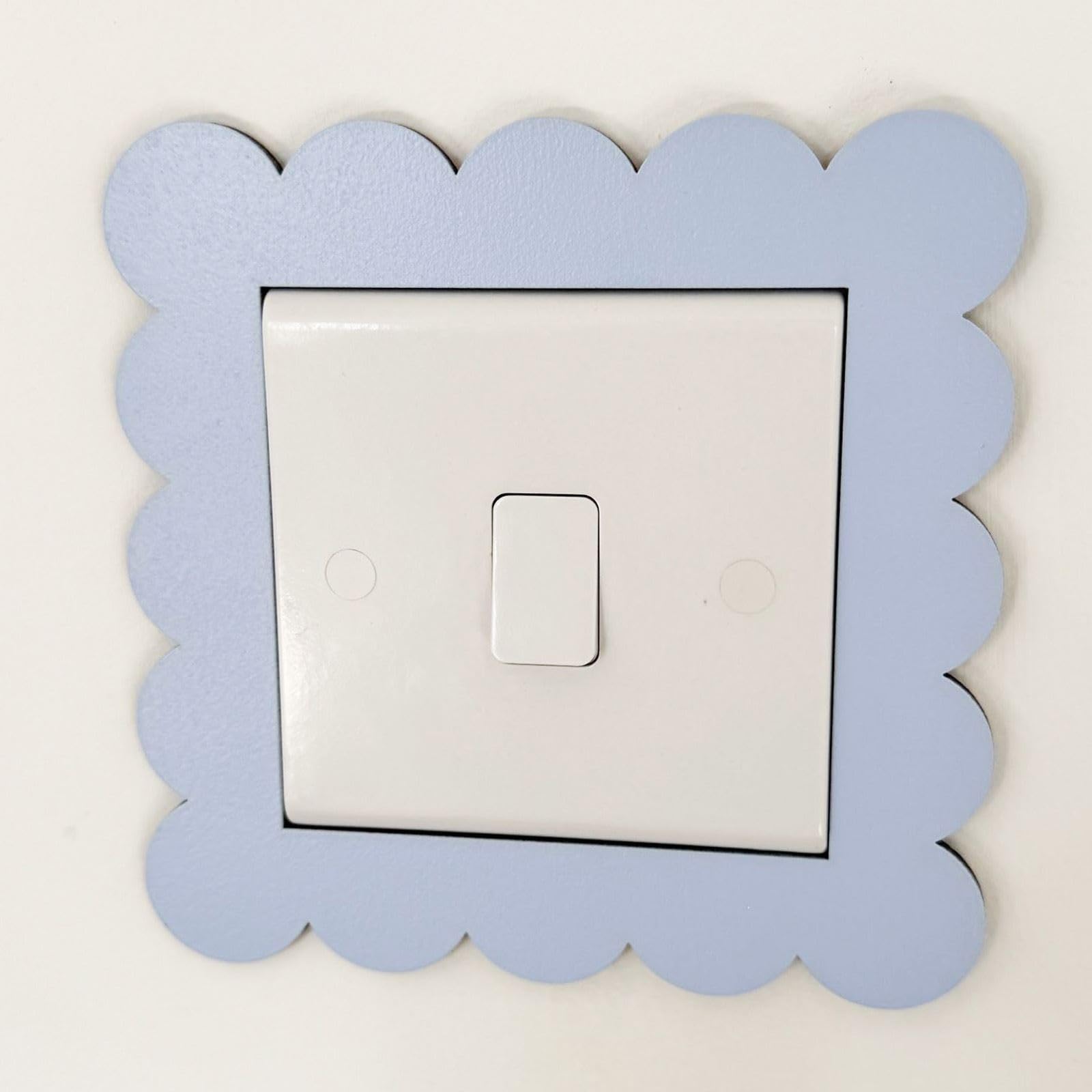 Decorative Nursery Light Switch Surround – Wooden Scallop Light Cover – Children’s Bedroom Wall Plate – Pastel & Neutral Colours – Baby Room Décor