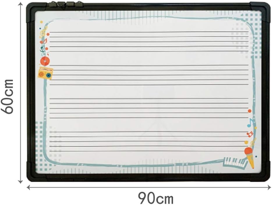 whiteboard Music Stave Double-Sided Writing Board Black Aluminum Frame Lightweight and Portable for Vocal Teaching Training Creation (Color : Blue, Size : 60X90CM)(