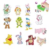 5D DIY キッズ ダイヤモンド ペインティング ステッカー セット 楽しい DIY ダイヤモンド アート ステッカー キッズ アート ステッカー DIY クリエイティブ ダイヤモンド ステッカー 子供 大人 初心者への素敵なギフト (ディズニー ダイヤモンド アート ステッカー)