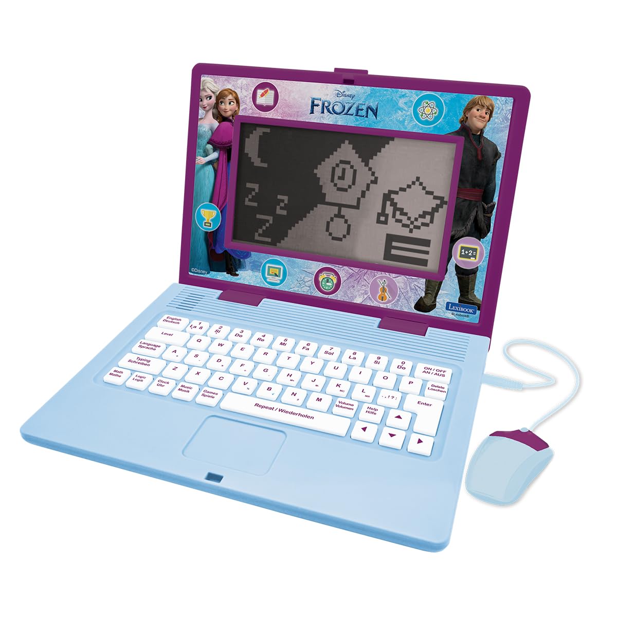 Sponsored Ad – LEXIBOOK, Frozen, Bilingual and Educational Laptop German/English, Toy for Children, 170 Activities to Learn, Play Games and Music, Large Screen, Purple/Blue, JC599FZi3