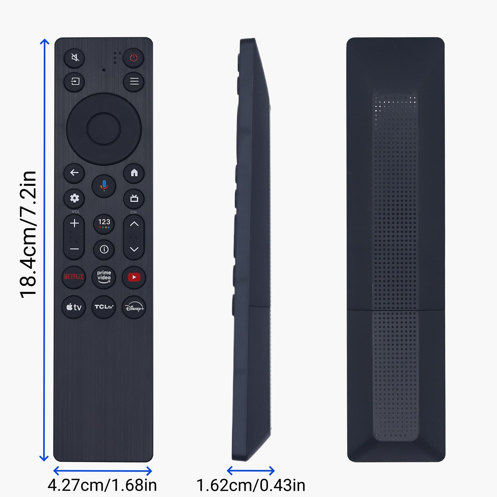 Telecomando di ricambio RC923A FMB1 per TCL QLED Mini LED 4K UHD Google Smart TV G0401-000267, compatibile con serie QM5K QM6K QM7K Q77K