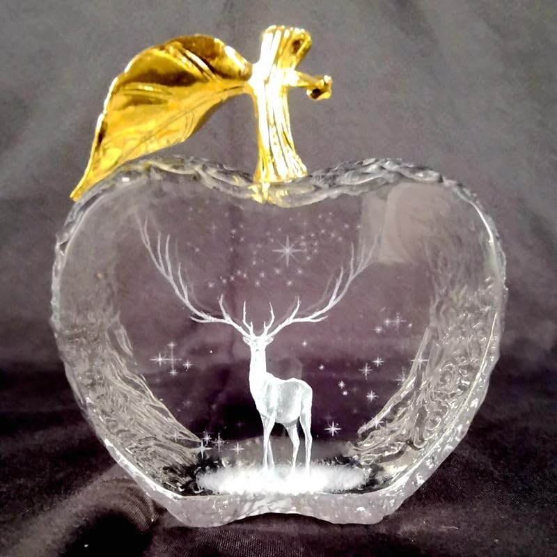 Crystal Ornament Glass Craft Figurines Elk Santa Statue Christmas Birthday Gift (Size : Elk)