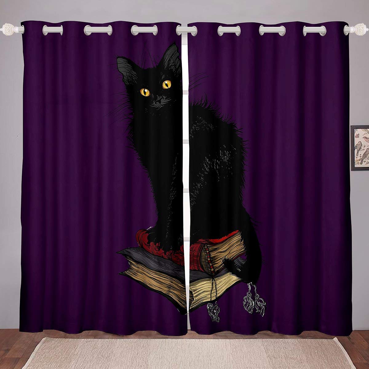 Targa Vintage Con Gatto Nero Che Si Lava Le Zampe - Decorazione Per