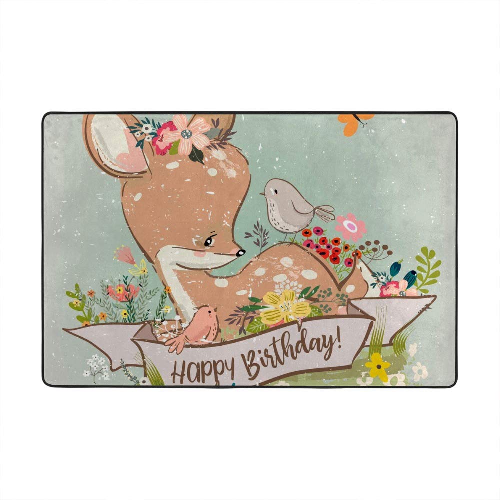 Tapis faon avec fleurs en velours corail créez un nid douillet de 160x122cm