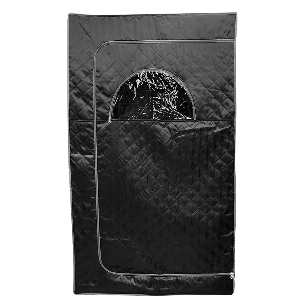Sauna à Vapeur Portable Pliable pour Une Personne avec Télécommande, Noir