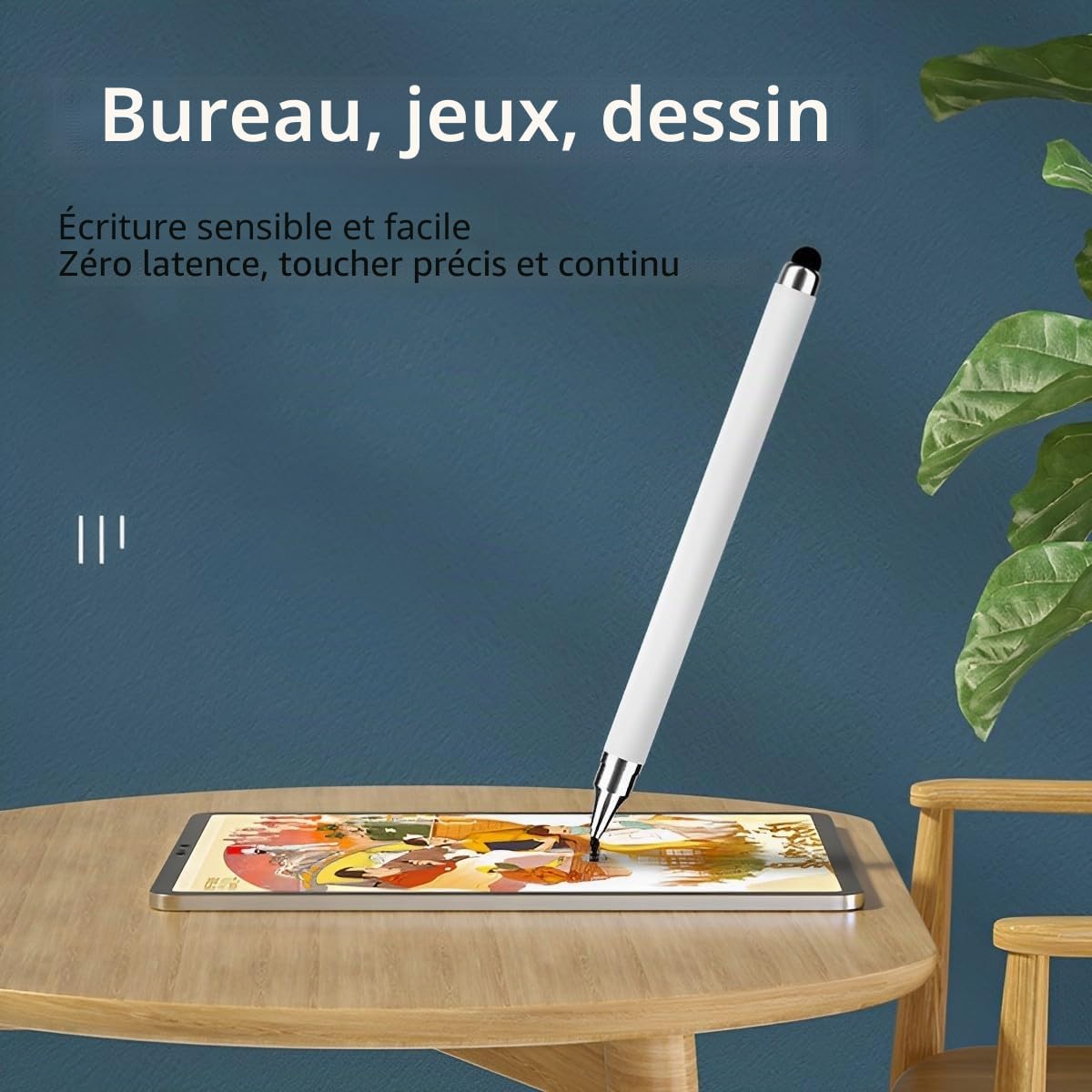 Redreo Lot de 3 Stylos 2 en 1 Universels Stylet capacitif pour écrans tactiles Apple iPhone iPad Android Microsoft