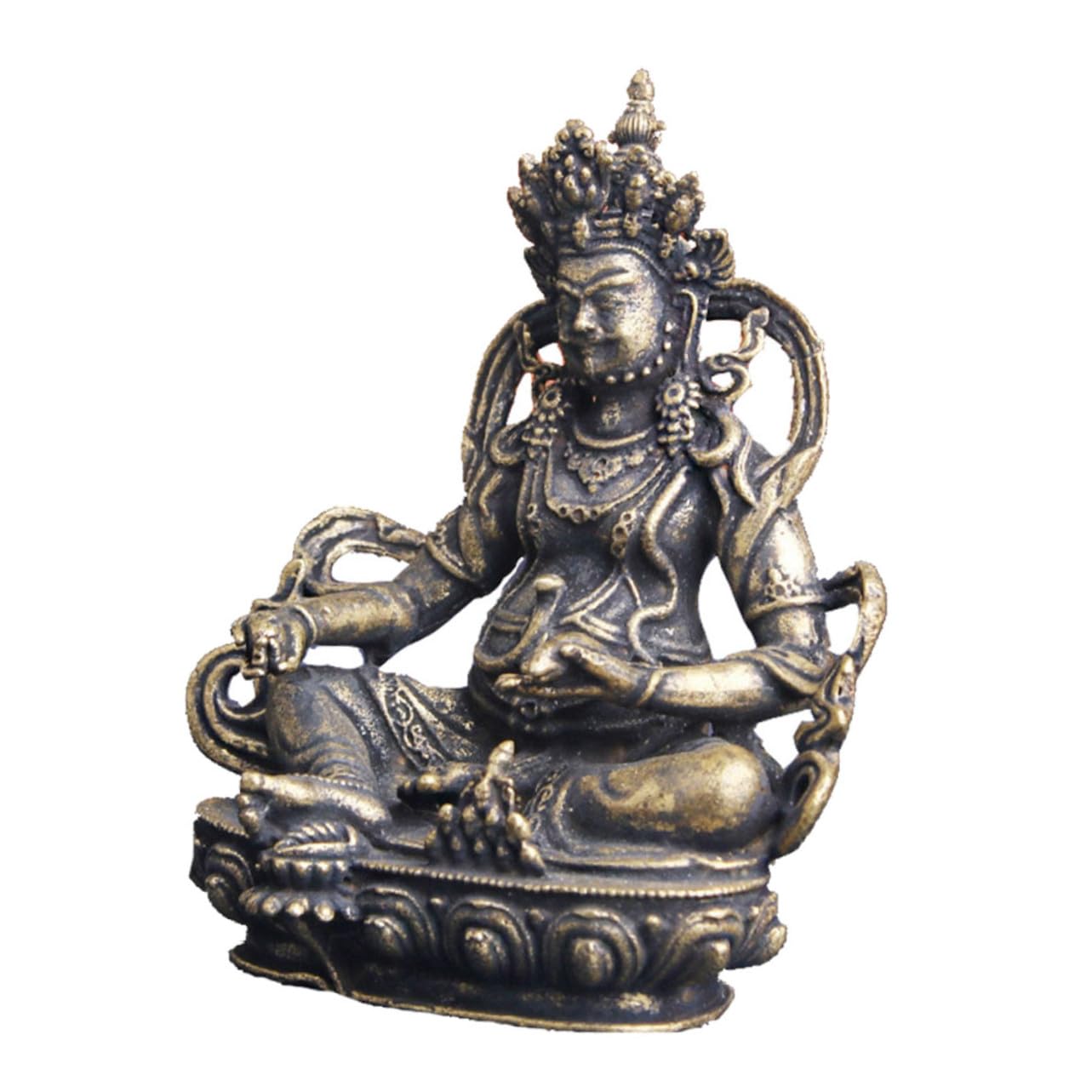 Statue Bouddha en laiton véritable : objet d'artisanat doré d'exception