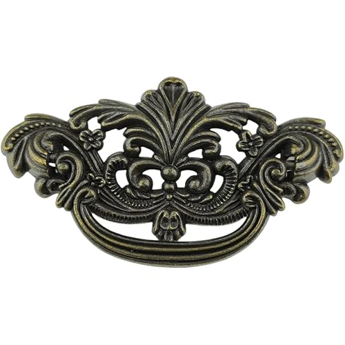 MuDuJia 4-Pack 3" C-C Vintage Style Bail Dark Antique Bronze Drawer Pull Cabinet Handle Dresser Pulls Kitchen Hardware 76 mm Centers (4)