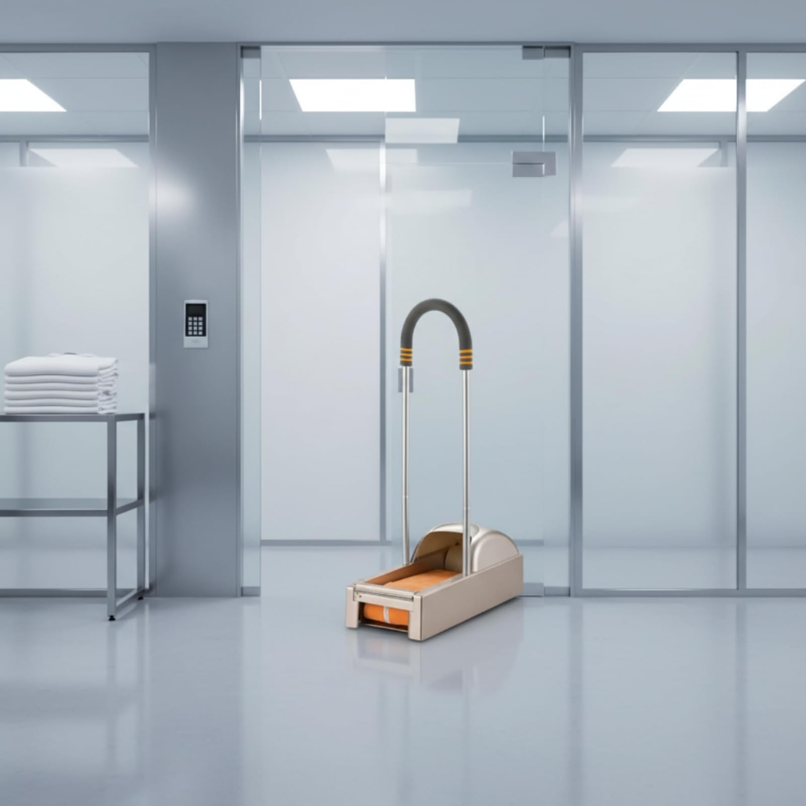 Qianly Máquina Automática Cubrezapatos Mango Equipo Sanitario Compacto Accesorio Doméstico para Interior, Champán