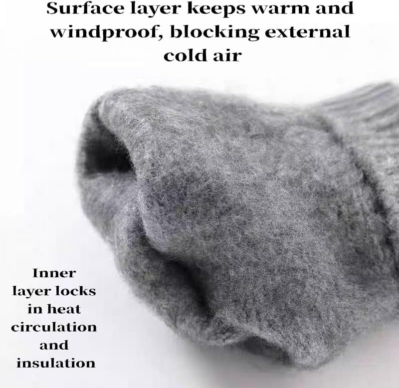 3-Pieces Winter Beanie Hat Scarf and Touch Screen Gloves Set Warm Knit Skull Cap for Men Women (black) - Image 6