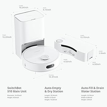 SwitchBot Aspirador de pó robô S10 com esfregão, aspirador