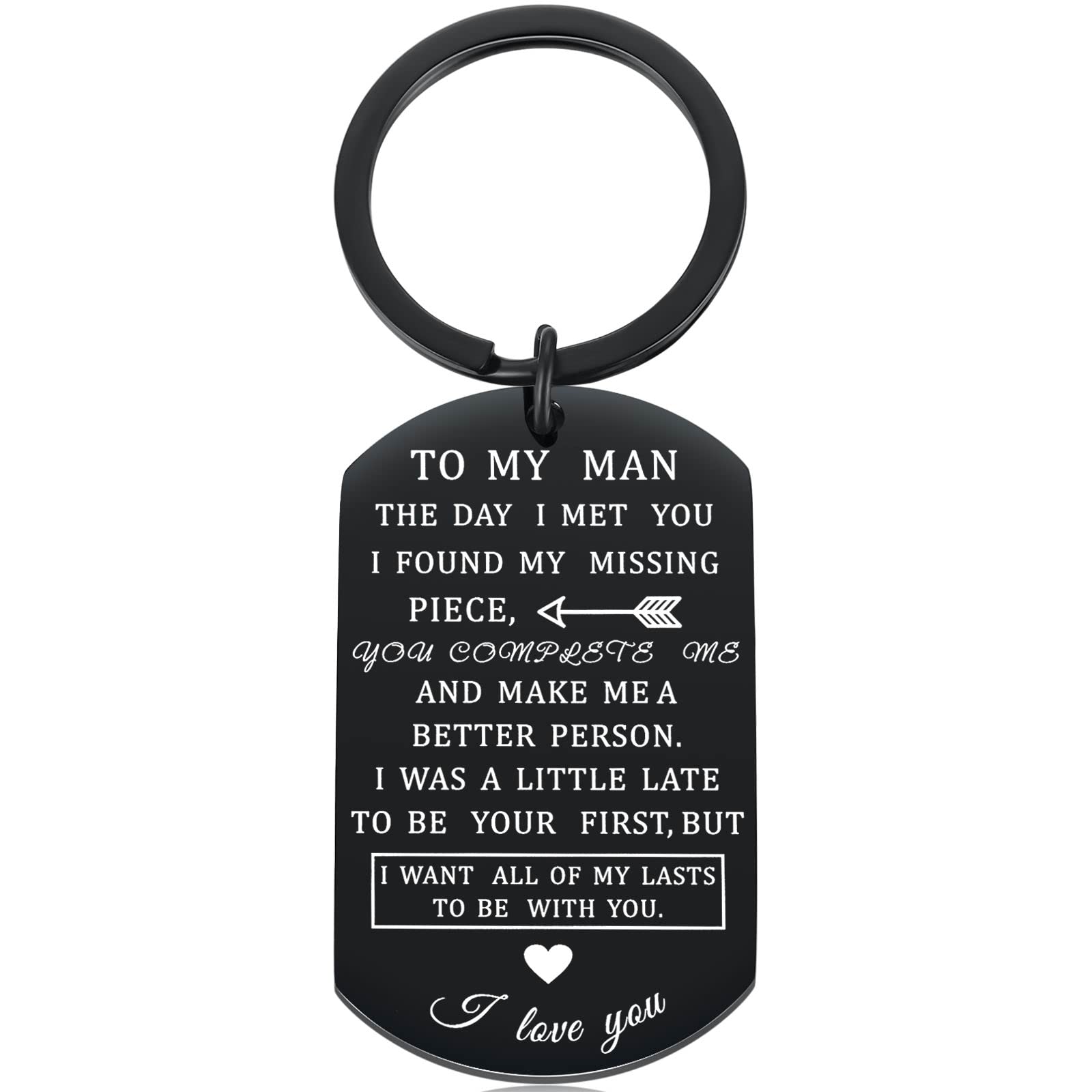 for Men Who Have Everything to My Man Keychain Steel for Husband Boyfriend Groom Fiance Birthday Valentines Day Easter I Love You Keychain for Him