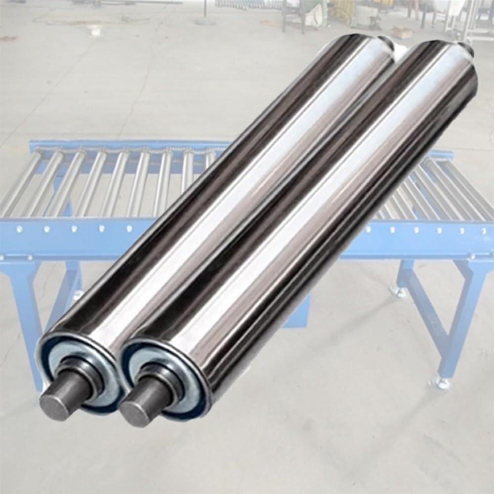 Rulli per nastro trasportatore in acciaio, confezione da 2, diametro 32 mm, lunghezza 190 mm, parti di ricambio per una movimentazione efficiente dei materiali