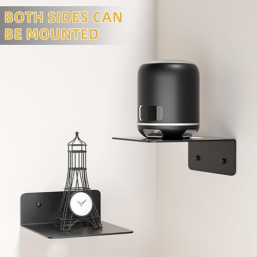 Miniatura 6 de Estantes Flotantes Pequeños para Pared, Estantes de Pared de Metal de 5 Pulgadas - Instalación Adhesiva, Repisas de Exhibición Juego de 2, Perfectos