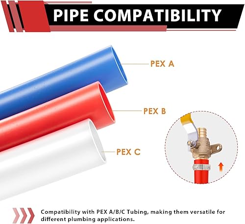 Miniatura 4 de EFIELD Válvula de bola de cierre de puerto completo de latón Pex de 12 pulgada con oreja de caída