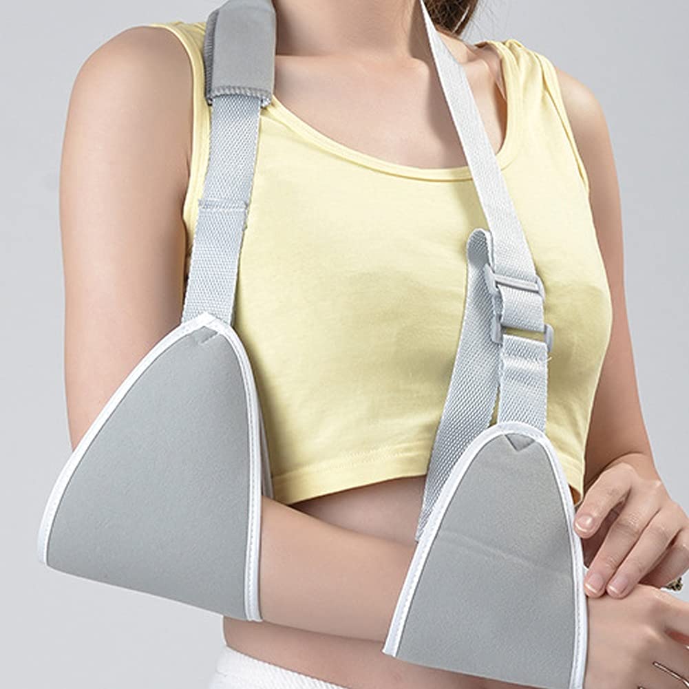 Cabestrillo de Brazo Inmovilizador de Hombro médico Brace Soporte de Codo de Manguito rotador Transpirable con Correa Dividida Ajustable para Adultos Jóvenes Ancianos Dislocación Fractura Esguinces