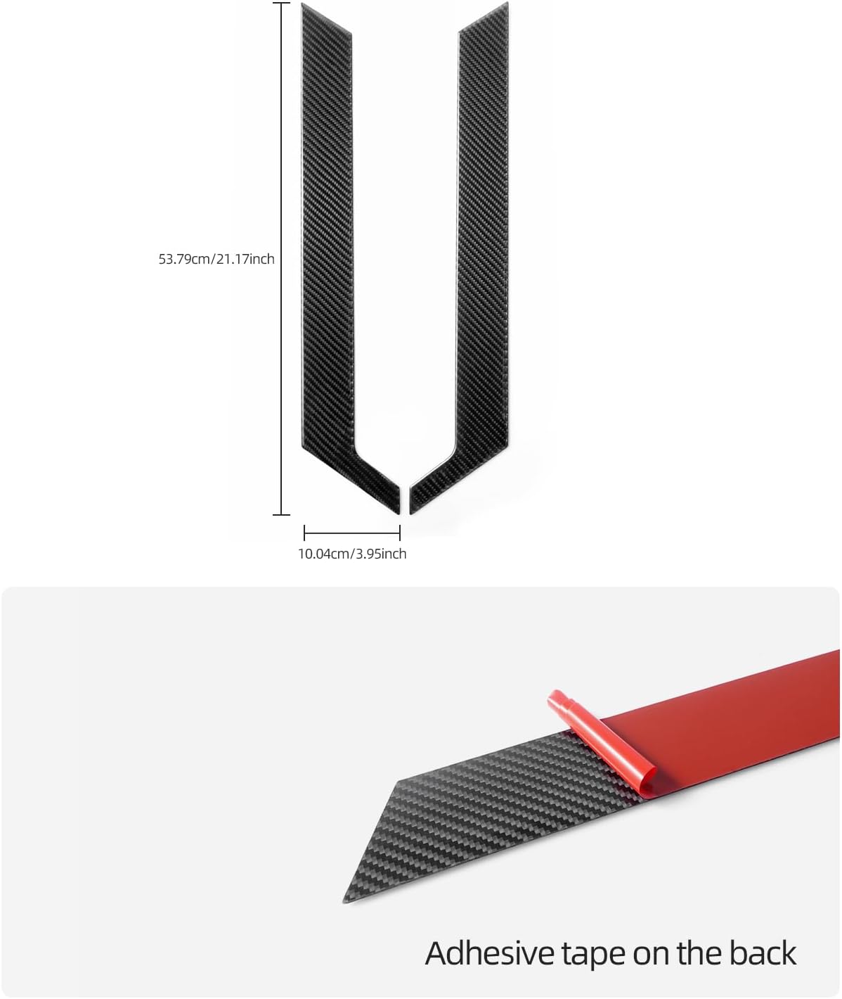 BETTERHUMZ Center Console Panel Side Trim Strips Stickers Compatible with Ford F150 Raptor 2015-2020 Carbon Fiber Cover Decor Sticker Car Interior Molding Accessories (Black)