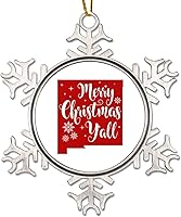 Vista 17 de Patriotic American State Christmas Ornaments for Tree Kansas Christmas Tree Decoration Keepsake Merry Christmas Y’All Metal Snowflake Christmas