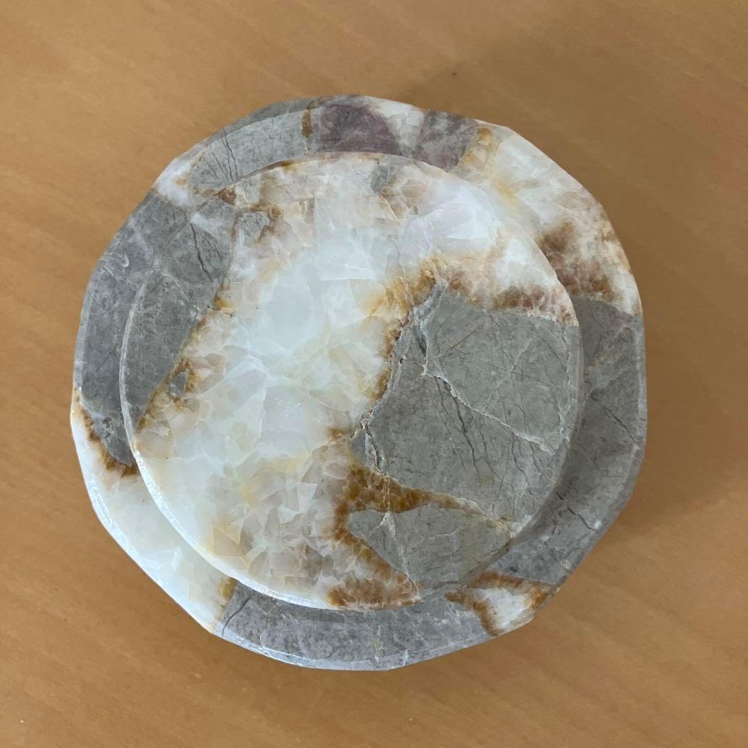 天然大理石 灰皿 小物入れ 直径約10cm 高さ約4.5 cm