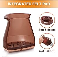 Vista 3 de 24 protectores de suelo para patas de silla para suelos de madera dura, cubiertas de silicona para proteger suelos de baldosas de madera, parte