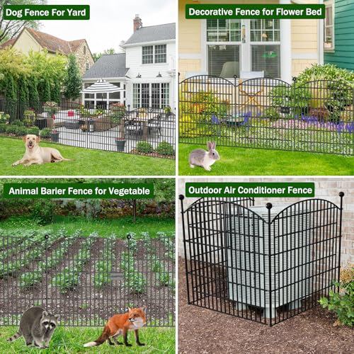 10 Panels Decorative Garden Fence with Gate - 32 in (H) x 23.6 ft (L) No Dig Dog Fence Outdoor for Yard, Rustproof Tall Garden Fencecing Panels, Animal Barrier Suitable for Yard Border, Patio - Thumbnail 6
