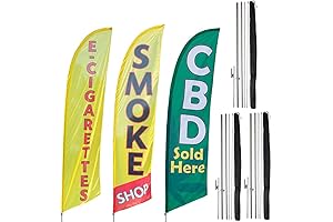 Smoke Shop Feather Flag 3 Pack - CBD Sold Here