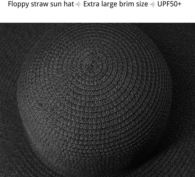 Sombrero de playa oversized con ala ancha para mujer miniatura 4