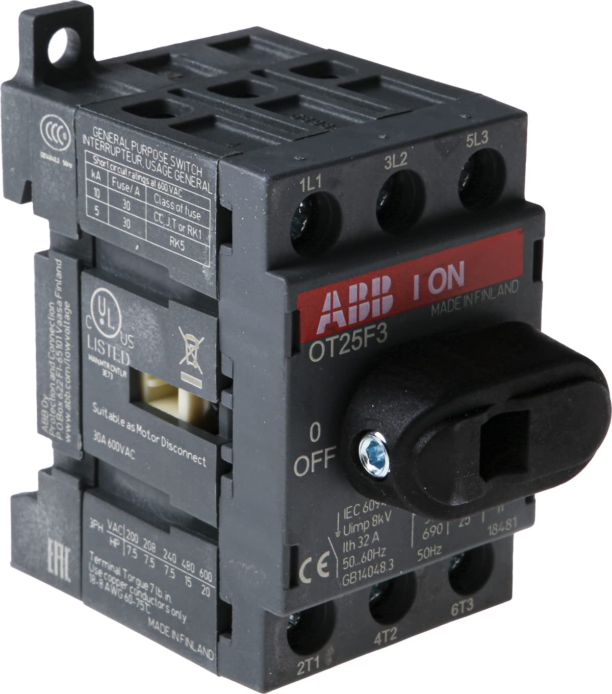 Abb Ot25f3, Disconnector Safety Switch Ot25f3