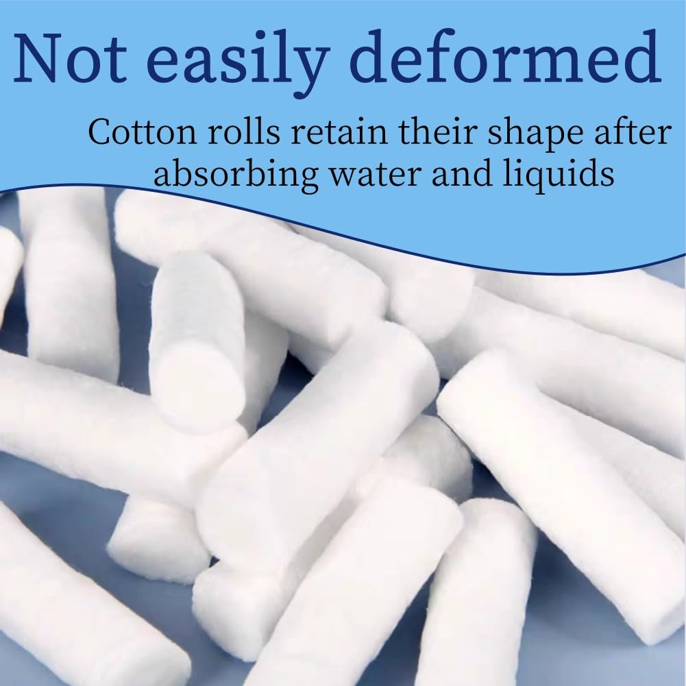 200 rotoli di lana dentata Panni Cotone per Dentisti,Rotoli Cotone Dentale,Tamponi Cotone per Dentisti,Batuffolo Cotone Arrotolato,Batuffoli di Cotone Arrotolato Dentale,Cotone Altamente Assorbente