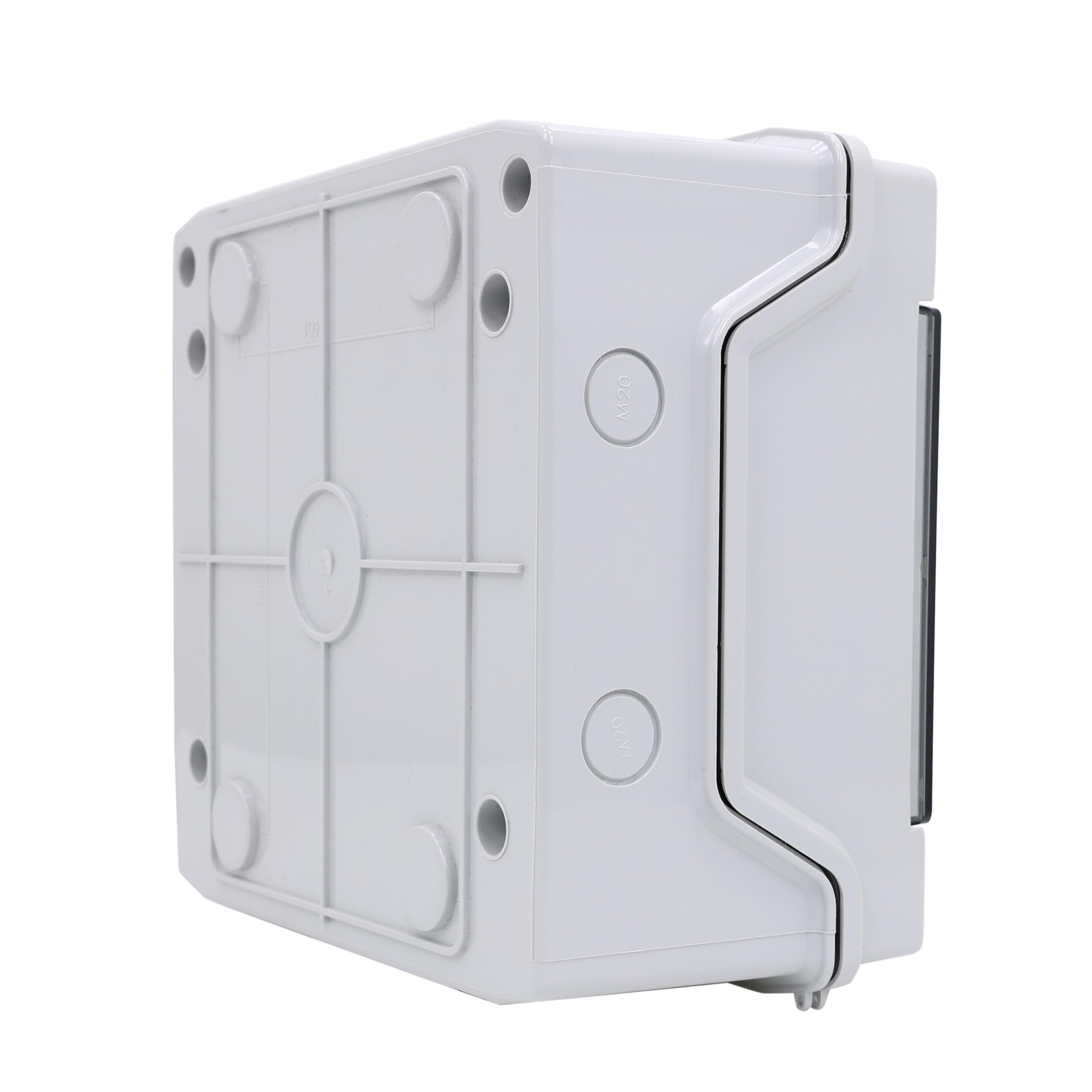 RSE DualPowerBox IP65 – 2 x TH35 gniazda Schuko, każde z oddzielnym wyłącznikiem C16, odporne na warunki atmosferyczne (IP65 przy zamkniętym oknie), 230 V do użytku na zewnątrz i na placu budowy